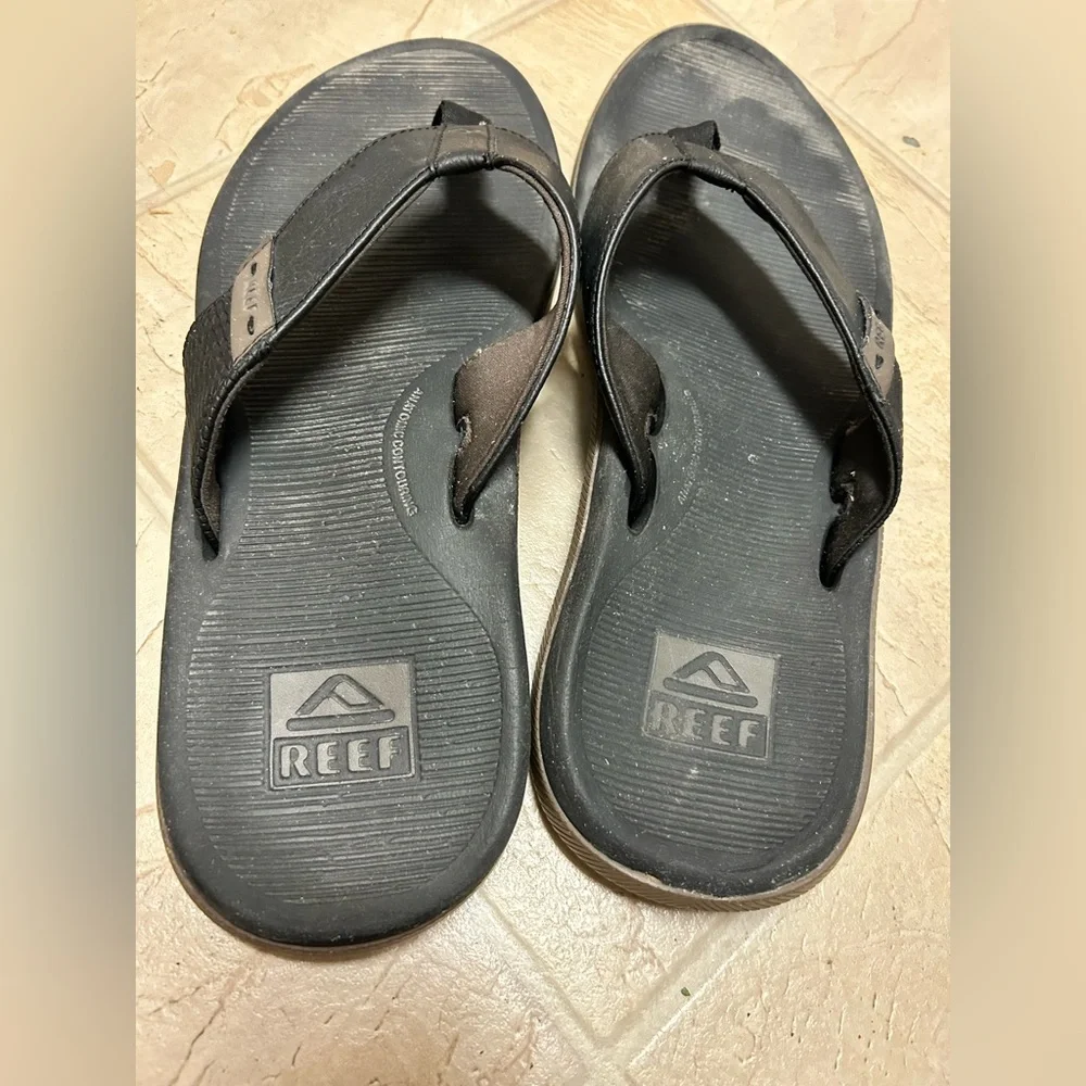 Reef Santa Ana Flip Flops Sandals Sz 12 Black